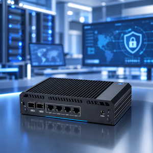 Firewall Industrial Sin Ventilador, <span class=keywords><strong>Mini</strong></span> PC Intel N150 de Cuatro Núcleos, 2*10G SFP+ Fibra, 4*Controladores Intel I226 Gigabit, Módulo 4G LTE - Product Image 1