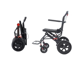 Silla de ruedas de viaje manual plegable ultraligera para personas mayores, silla de ruedas barata de avión portátil para discapacitados - Product Image 1