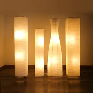 日本奢华垂直个性创意转角站立灯家用纸材料客厅装饰落地灯