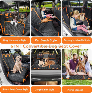 Funda de asiento de coche 6 en 1 para perros, impermeable, con ventana de malla, antideslizante, protector de asiento trasero para coches. - Product Image 4