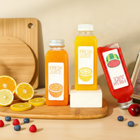 1000ml 12oz PET fles voor thee, fruitsap, met anti-diefstal dop, voedselveilig, transparant, zeefdruk, aangepast etiket, OEM dranken
