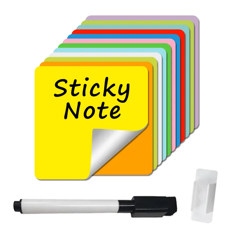 Reusable Washable Sticky Notes Dry Erase Board Stickers Magnetic Post Suitable For Any Smooth Surface