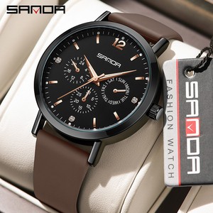 Reloj de Cuarzo Sanda 1141 Minimalista para Mujer, Resistente al Agua, con Correa de Silicona y Cuero, Elegante y Casual - Product Image 1