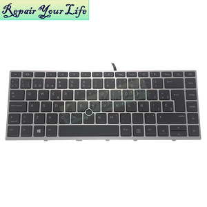 SP español con teclado de ordenador portátil retroiluminado para HP <span class=keywords><strong>ProBook</strong></span> <span class=keywords><strong>640</strong></span> <span class=keywords><strong>G5</strong></span> 645 <span class=keywords><strong>G5</strong></span> con marco plateado con trackpoint 6037B0134026 L00737-071 - Product Image 2