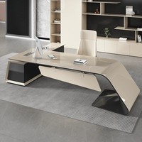 Bureau de direction en forme de L avec finition laquée blanche moderne, armoire de rangement latérale, construction en bois durable, minimaliste, montage facile