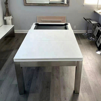 Nouvelle conception moderne, table de billard en acier inoxydable 304 pour extérieur, 6, 7, 8 ou 9 pieds, avec plateau de salle à manger, autoportante pour la maison