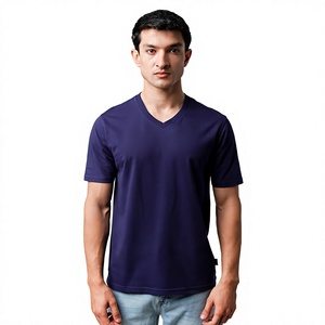T-shirt Premium Homme Col V Manches Courtes Basique Décontracté Printemps Été Automne Personnalisation Marque OEM ODM Fournisseur Grossiste - Product Image 1