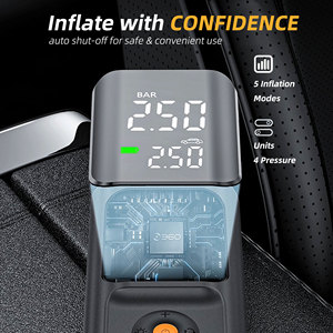 Pompe <span class=keywords><strong>à</strong></span> <span class=keywords><strong>air</strong></span> électrique 150 PSI, pompe <span class=keywords><strong>à</strong></span> vélo sans fil, compresseur portable 4500mAh, rechargeable par USB, avec toutes les valves et écran LED - Product Image 3