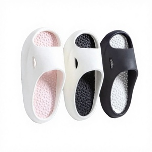 Sandales de plage pour femmes en EVA bicolore respirantes à bout ouvert pour l'été, pantoufles douces roses pour massage des pieds, utilisation en intérieur - Product Image 3