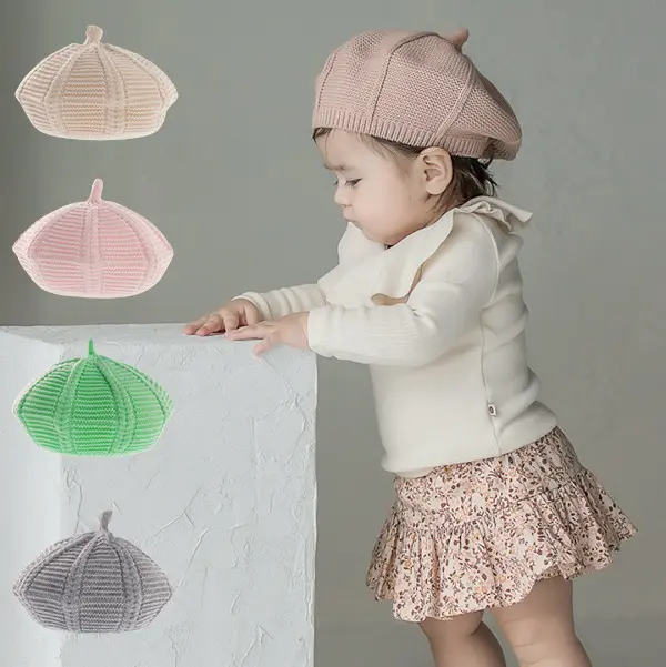 Küçük adedi açık hımbıl kış kap özel örme nervürlü çocuk bebek çocuklar için sevimli bere şapka bere şapka