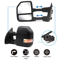 2008-2016 pour Ford F250 F350 F450 Super Duty Pickup Truck's Power Chauffant Clignotant Nouveau Miroir De Remorquage Fit
