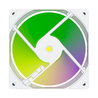 Ventilateur de châssis ARGB blanc avec panneau lumineux circulaire, pales translucides, haute vitesse, grand débit d'air, silencieux pour PC de jeu