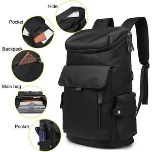 <b>17</b> <b>Inch</b> PU Quality <b>Laptop</b> <b>Backpack</b> Men Waterproof Softback Travel Rucksack Usb Charging Port Anti-theft Features Polyester - Product Image 3