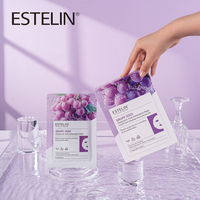 Masque facial en feuille ESTELIN pour le soin de la peau, hydratant, nourrissant, à base de pépins de raisin et d'acide hyaluronique, 10 pièces/boîte