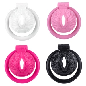 Jaula de Castidad Masculina FRRK Sissy Pink Pussy Cock Cage, Dispositivo de Castidad con Anillos para Pene, Juguete Sexual BDSM para Esclavos, 18+, Gay, Femboy - Product Image 3