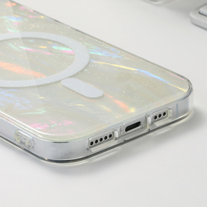 Luxe Bling paillettes époxy Imd perle conque huître clair Tpu magnétique étui de téléphone portable pour iphone 14 15 16 17 Pro Max housse - Product Image 3