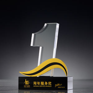 รางวัลถ้วยรางวัลคริสตัลบริษัทฉลองครบรอบปีรางวัลที่กำหนดเองที่ระลึกถึงบริการพนักงานที่โดดเด่น - Product Image 5