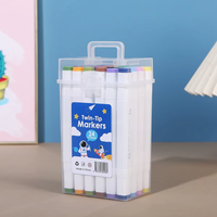 Ensemble de stylos marqueurs double pointe pour enfants, support blanc, marqueurs à double pointe, stylos d'aquarelle pour étudiants, stylos de graffiti, coffret cadeau DIY