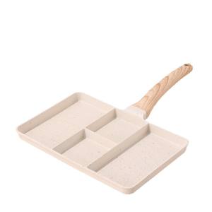 กระทะเหล็กเคลือบหินไมแฟนแบบใหม่ รูปทรงสี่เหลี่ยมผืนผ้า มีสี่ช่องสำหรับทอดไข่และสเต็ก ใช้งานได้หลากหลาย ทำความสะอาดง่าย - Product Image 2