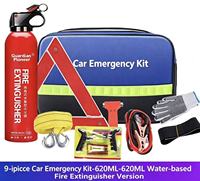 Kit de sécurité automobile d'urgence avec 10 extincteurs (rouge/jaune/orange) pour les situations d'urgence routière