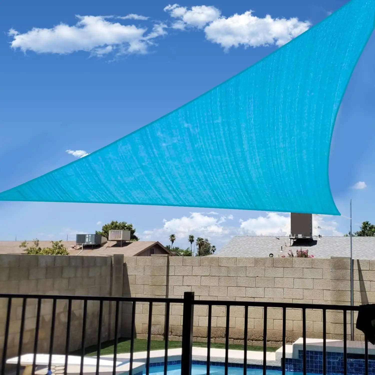 Écran en tissu de tissu d'auvent de rectangle de voile d'ombre de 10 'x 10', perméable à l'eau et résistant aux UV, résistant, patio d'abri de voiture extérieur
