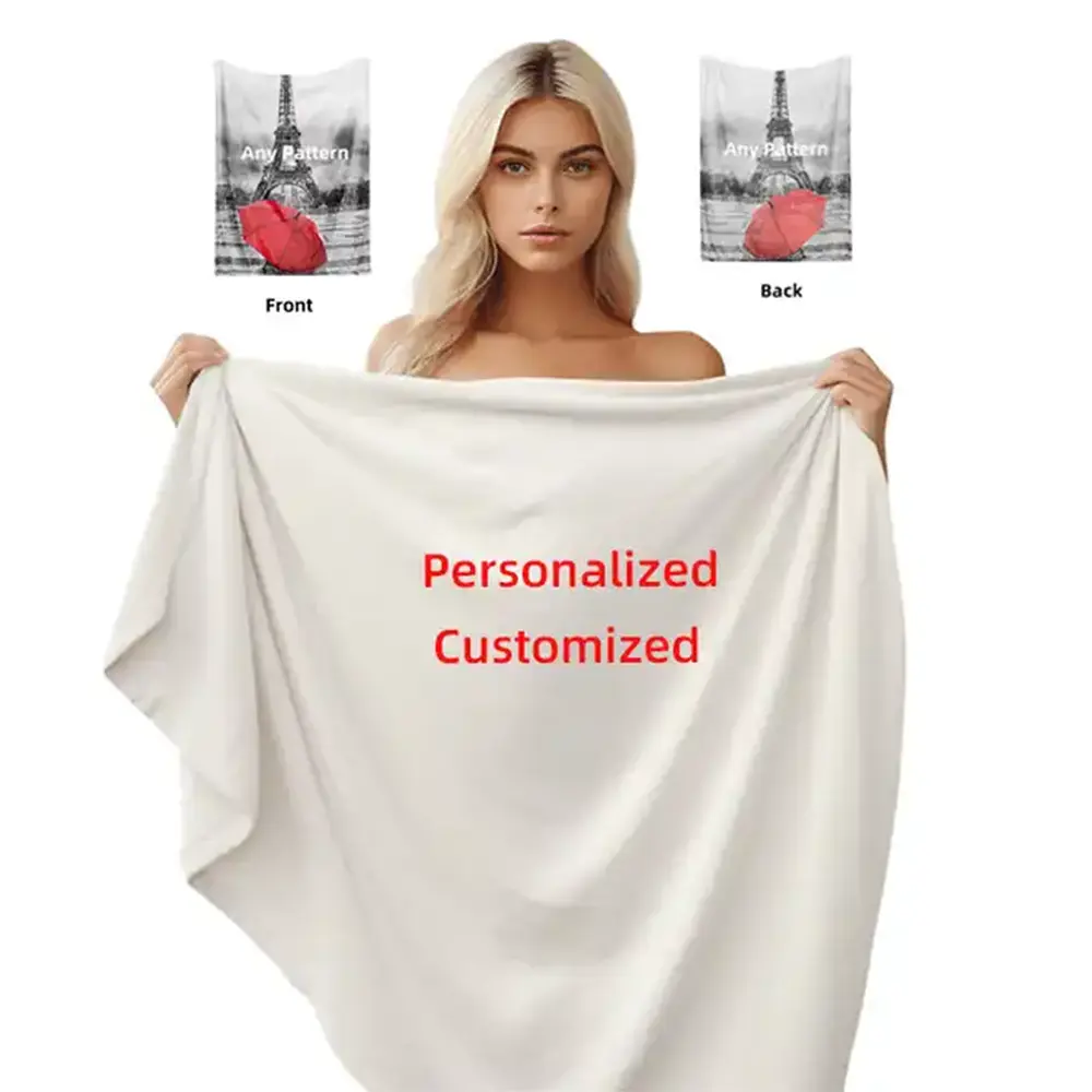 Benutzer definierte Größe gedruckt Winter Luxus warme doppelseitige Flanell Fleece Decke