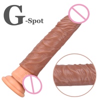 Manchon de pénis réaliste réutilisable en matière chair, extenseur de pénis, amplificateur de dildo, manchons pour hommes