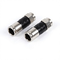 Conector F Macho/Hembra de Tipo Compresión con Contactos de Cobre para Cables RG59 y RG6