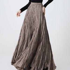 กระโปรงพลีททรงเอ 720 องศา แบบยาวพิเศษ ทรงไม่สมมาตร ช่วยพรางหุ่นให้ดูเพรียว - Product Image 6