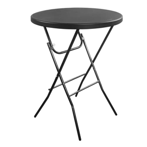 Tables de bar pliantes en plastique noir pour événements extérieurs de bistro portable Dia 60cm - Product Image 2