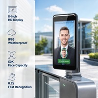 Terminal de Control de Acceso con Reconocimiento Facial de 8 Pulgadas, IP65 Impermeable, para Sistema de Torniquete, WiFi, Wiegand, RS485