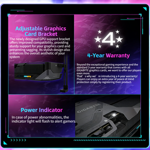 NOUVEAU GPU GeForce RTX 5070Ti GAMING OC 16 Go GDDR7 256 bits Trois ventilateurs Effet lumineux RGB Composants d'ordinateur de jeu de bureau Prise en charge D - Product Image 4