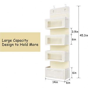 Organizador de Joyas Plegable de Malla para Colgar Sobre la Puerta - Estante Colgante de Pared para Accesorios para el Cabello/Cinturones - Product Image 4