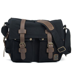 Lona vintage con cuero para hombres y mujeres, <span class=keywords><strong>bandolera</strong></span> de hombro, <span class=keywords><strong>bandolera</strong></span> de hombro simple informal - Product Image 5