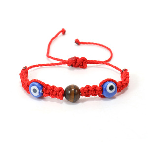 <span class=keywords><strong>Pulsera</strong></span> de Hilo Rojo para Bebés, Joyería de Protección, Hecha a Mano, con Piedra de Ojo de Tigre, Pulseras de Ojo Turco para Regalo de Bebé - Product Image 1