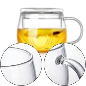 300ml Heat Resistant Borosilicate Glass <strong>Tea</strong> <strong>Infuser</strong> Cup with Lid, Clear Drinking Glass <strong>Tea</strong> <strong>Mug</strong> for Office and Home - Product Image 6