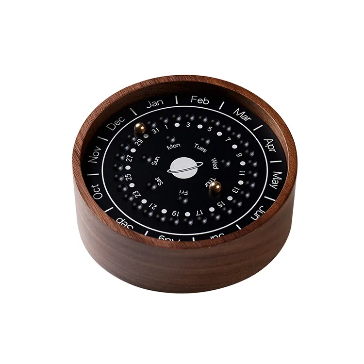 New Sundial Planet Crafts Perpetual Circular Creative Table Black Walnut Wooden Advent Calendar For Kids