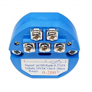 <span class=keywords><strong>PT100</strong></span> <span class=keywords><strong>0</strong></span>-200 度温度検知トランスミッター 4-20MA 出力ヘッドマウント温度トランスミッター - Product Image 1