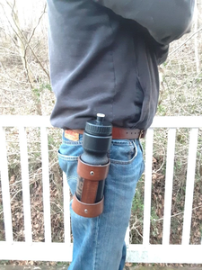 Genuine Leather <b>Water</b> <b>Bottle</b> Pouch With Belt Loop Handmade Durable Premium Leather Adjustable <b>Strap</b> Convenient <b>Carry</b> <b>For</b> Travel - Product Image 5
