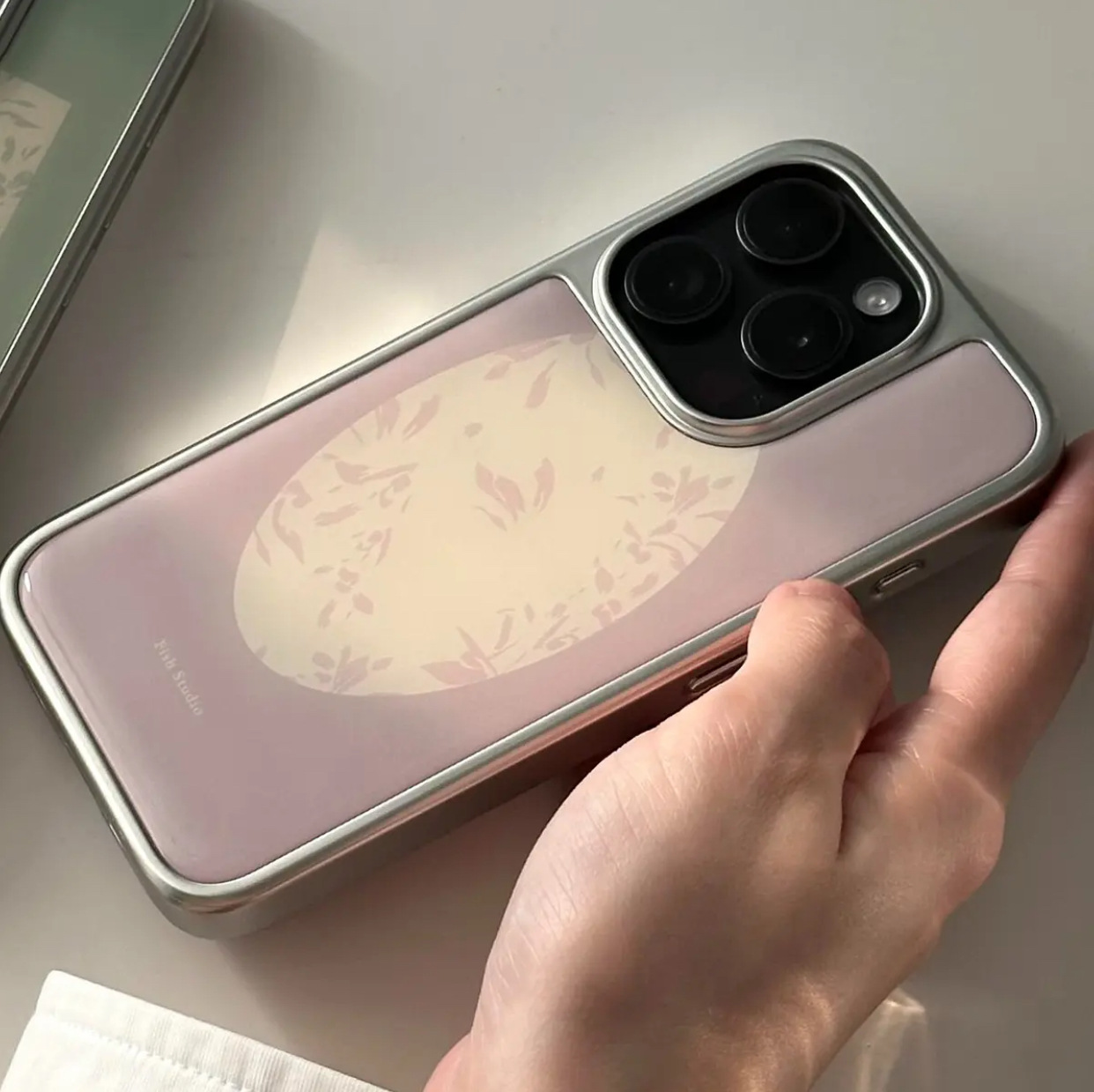 Electroplated Silver Transparent Hydrogel Case Purple