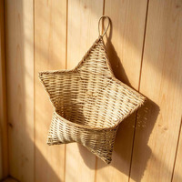 Panier mural suspendu en osier tressé à la main, écologique et durable, pour plantes et rangement, marque Artisans, style Ferme, pour la maison et le jardin