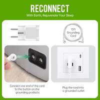 Adaptador de enchufe de pared de cobre ABS con certificado CE, enchufes de puesta a tierra del Reino Unido para alfombrilla de puesta a tierra, funda de almohada
