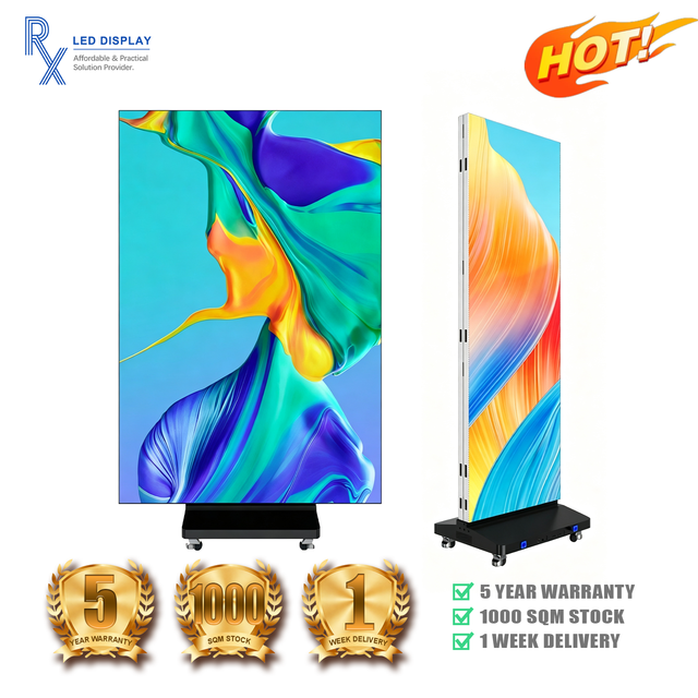 RX 3 HDR10+ Folding Screen P1.25-P2.6 WIFI USB Movable Advertising Panel Led Video Wall LED Display for Shopping Mall Store