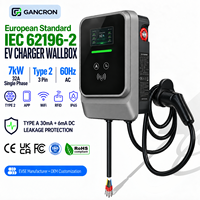 Borne de recharge murale pour VE, norme européenne IEC 62196-2, 7 kW, Type 2, 32 A, 3 broches, 60 Hz, Royaume-Uni, EVSE, indice de protection IP65