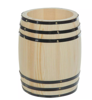 Fût en Bois Décoratif Mini Small Vintage Couleur Naturelle Caoxian Huashen, Baril de Rangement pour Grains de Café