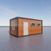 Maison conteneur toutes saisons avec une esthétique hautement esthétique, couleur bois grainé et design personnalisé pour un espace familial moderne et durable