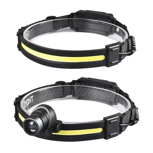 Lampe frontale COB LED, batterie rechargeable, chargement USB, éclairage extérieur, source de lumière à mise au point réglable, blanc - Product Image 1