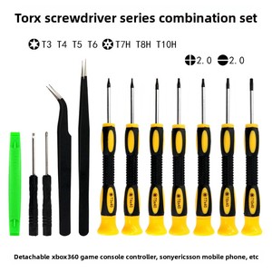 XIXI DIY Chrome Finish 45 embouts <span class=keywords><strong>Torx</strong></span> en acier, tournevis, kit d'outils de réparation de téléphone portable, poignée en plastique pour <span class=keywords><strong>PS4</strong></span>, téléphone Apple, ordinateur portable - Product Image 2