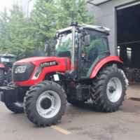 Traktor pertanian tugas berat 4WD profesional Tiongkok 90Hp 100Hp traktor multifungsi pertanian dengan komponen inti mesin Motor