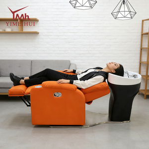 Bac à shampoing électrique inclinable avec lavabo et chaise pour salon de coiffure - Product Image 2